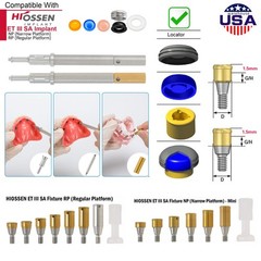 US Dental Overdenture Retention Cap Male Processing Inserts OSS Locator Abutment
