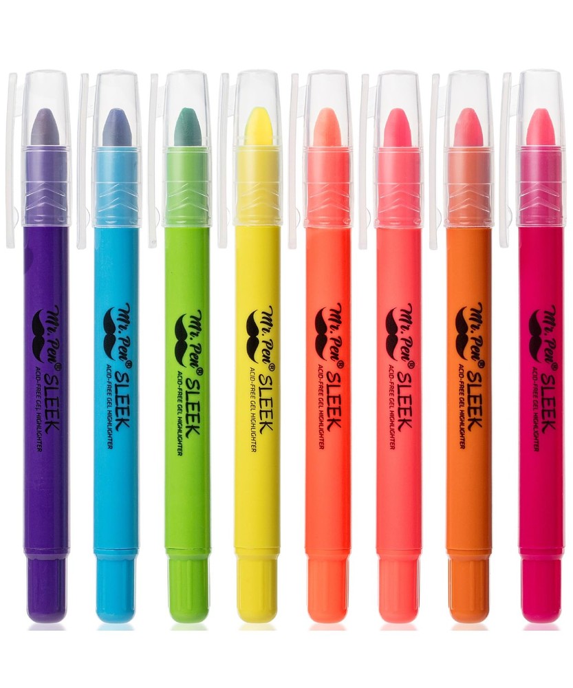 Pack Of 8 Bleed 8 No Gel Highlighter Bible Highlighters Assorted Colors