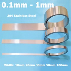 0.1mm – 1mm Thick 304 Stainless Steel Flat Bar Metal Strip Sheet Foil Band Roll