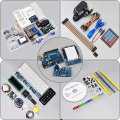 Arduino UNO R3 Super Starter Kit with Sensors, LCD, Motor Modules & Tutorial Set