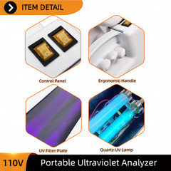 Portable UV Analyzer Lamp 110V 60Hz Dual Wavelength (254nm/365nm) for Lab Use