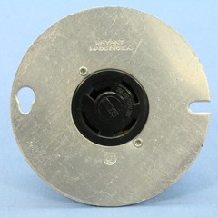 Bryant Non-NEMA Locking Receptacle 20A 120/208V 3PHY 4″ Round Metal Box Cover