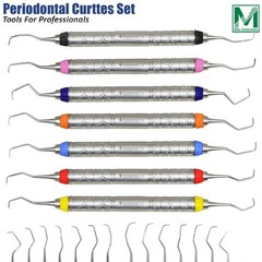 Set Of 7 Dental Gracey Curettes Perio Hollow Handle Surgical Hygiene Scalers New