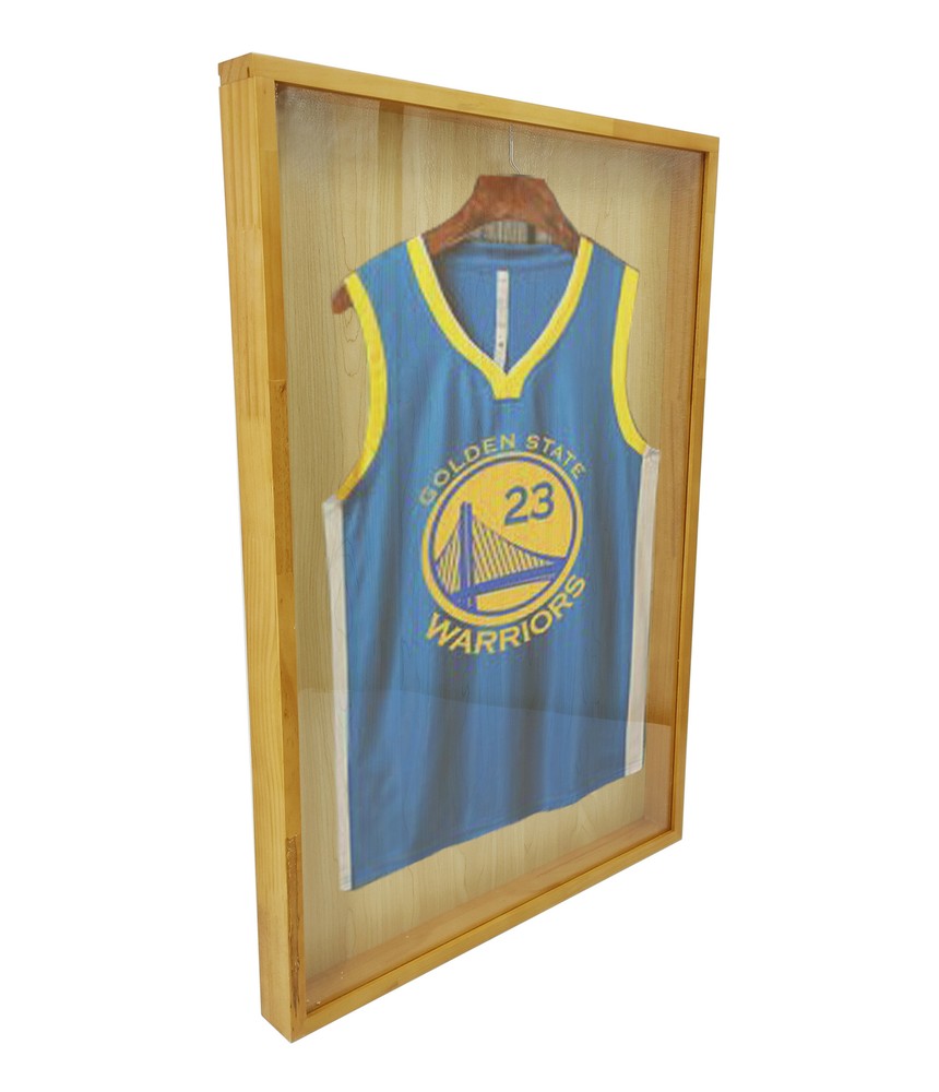Golden Oak Finish Shadow Box Jersey Display Case 24″ x 35″ x 2 1/4″