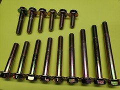 M10-1.5 x (CHOOSE LENGTH & QTY) Class 10.9 Flange Bolts & Lock Nuts Yellow Grade