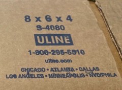 25 Shipping Boxes HEAVY DUTY 8″x6″x4″ ULine S 4080 Burst Test 200 lb.