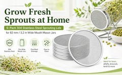 6 Pack Sprouting Jar Lids – 304 Stainless Steel Screen Filter Strainer Lid for