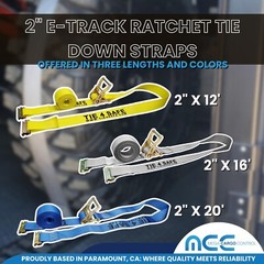 2″ x 12′ 16′ 20′ E-Track Ratchet Strap Truck Trailer Enclosed Cargo Van