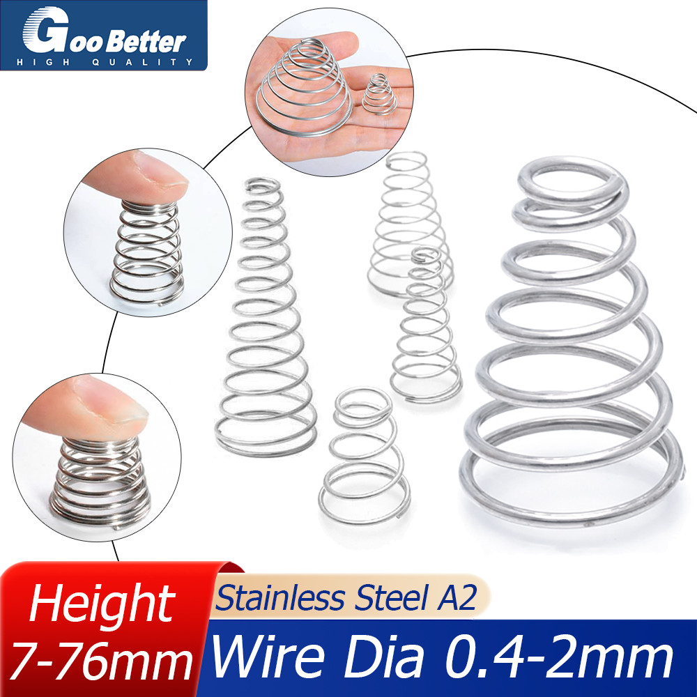 Cone Springs Conical Compression Spring Pressure Wire Dia 0.4-2mm Stainless A2