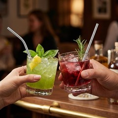 10 Pcs Short Metal Straws, 5 Straw Length: 5.9 inches / 15 cm, Silver