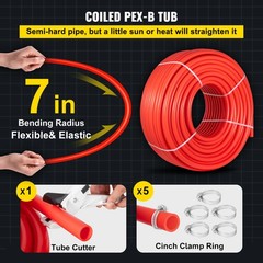 VEVOR PEX Tubing PEX-B Pipe 7/8 in-500 ft Coil Certified Non-Barrier Htg/Plbg