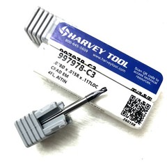 Harvey Tool 997978-C3 5/64″ 4FL Corner Radius End Mill .015R Solid Carbide AlTiN