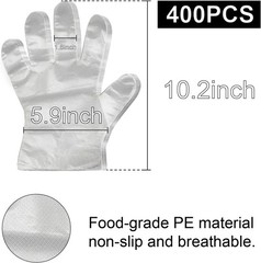 Bulk 400 Clear Disposable Gloves – Latex-Free, Powder-Free, Perfect for Cooking