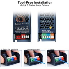 JOYLIT 24V Power Supply 150W CE, 100-130V AC Convert to DC 24 Volt LED Driver…