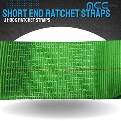 USA 3″ 4″ Ratchet Tie Down Short Fixed End Strap w/ J Hook for Flatbed Truck
