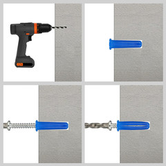 180PCS Conical Concrete Anchors and Screws Assortment Kit, 90PCS Concrete Wall A