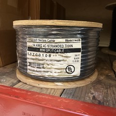 Genesis 10700108 14 AWG 4C Stranded Mini-Split Tray Cable Black, 250 Ft