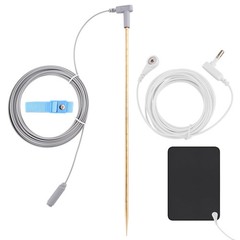Grounding Rod with 40ft Wire, Portable for Grey and white