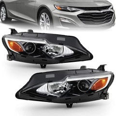 For 2019 2020 2021 2022 Chevy Malibu Halogen Headlights Assembly Pair OE-Style