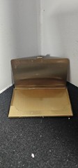 Vintage Brass Tone Gold Metal Business Card Holder Wallet