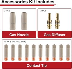 MIG Welding Tips with Non-Stick Coating, Ceramic Welding Nozzle MB15 15AK MIG…