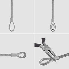 100 Pieces 1/8 inch Wire Rope Aluminum Sleeves Cable Crimps and 16 Pcs M3 Sta…