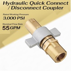 NEW 1″ NPT Wet-Line Wing Nut Hydraulic Quick Disconnect Coupler / Coupling Set