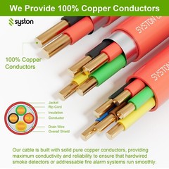 Syston 16/4 Fire Alarm Cable FPLR Unshielded Copper Wire – 100 ft/250 ft/1000 ft