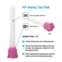 100(2 Bags) OneMed Dental Mixing Tips Impression HP Tips Pink 5.0mm(1:1)