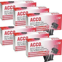 Acco Brands Medium Black Binder Clips 12 Count 5 8 Inch Capacity