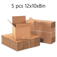 12 x 10 x 8 in. Cardboard Shipping Box 5/15 Pack | Business/Home Mailing