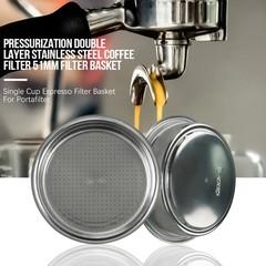 51mm Double Layer Pressurized Coffee Filter Basket,Reusable Coffee Filter Cup