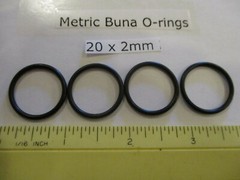 20mm ID x 24mm OD x 2mm thick O-ring. Buna-70. Quan 4.