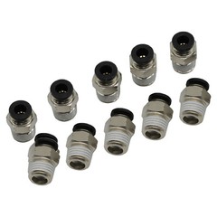 1/4″ OD Tube X 1/4″ NPT Pneumatic Fitting, Push to Connect Air Fitting (Qty 10)