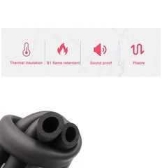 cSeao 1-Pack 1/4″ ID Pipe Insulation Foam Tube for 3/8″ x x 6FT, Black