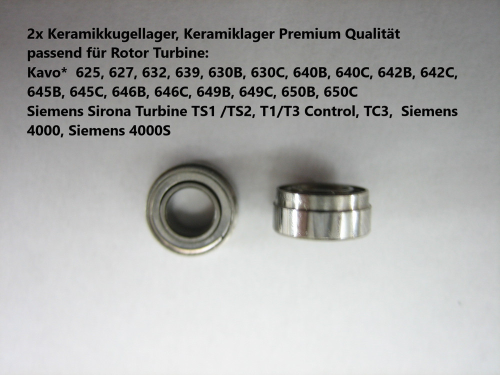2 Ceramic Bearings Ball Bearing Fits KaVo Sirona Rotor Premium Quality