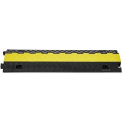 SVOPES Cable Protector Ramp, 2-Channel, 22000 lbs, 9.84″ x 3 ft, Yellow Rubber