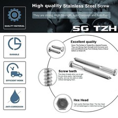 Durable Hex Head Lag Screws Stainless Steel High Strength 20 Pcs Set Decks New