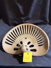 #43 CAST IRON Tractor Implement Seat WALTER A WOOD Hoosick Falls New York USA