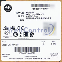 New Allen-Bradley 25B-D6P0N114 PowerFlex 525 2.2kW (3Hp) AC Drive