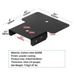4 Pcs 6×6 Black T Shaped Post and Beam Connector, Pergola Bracket, Adjustable…