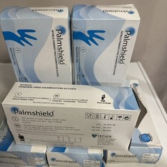 Palmshield Blue Nitrile Power Free Examination Gloves, 100/box (6 Of 100).