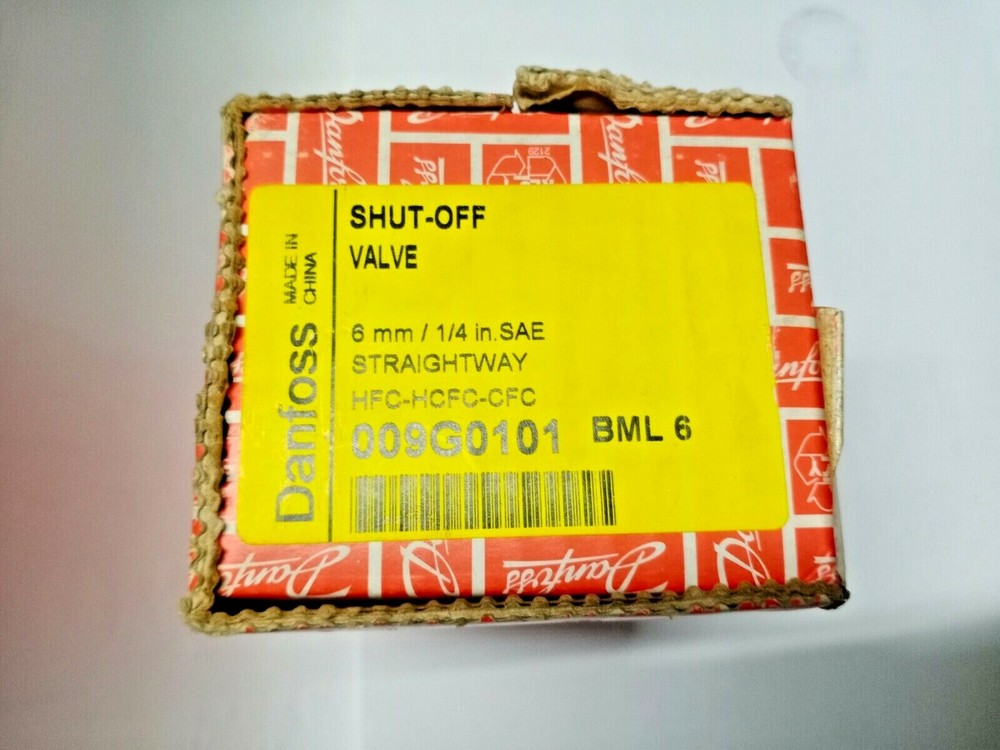 BML 6 NEW DANFOSS SHUT-Off Valve 6 MM 1/4 IN.SAE STRAIGHTWAY HFC-HCFC-CFC BML6