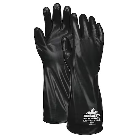 Mcr Safety Cp7l Cp7 Chemical Resistant Gloves, Butyl, 14 In L, 7 Mil, Black, L,