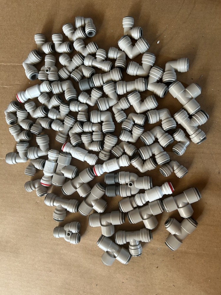 Mixed Lot Push to Connect Fittings 3/8″ & 1/2″ New Machine Take Offs John Guest