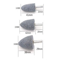 71878 80 Grit 3 Shapes Head Mounted Stone Point Grinding Wheels Bit Set 1/4″