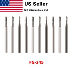 10Pcs Dental Carbide Burs Pear-Shaped High Speed Tungsten Steel Bur FG-245 de