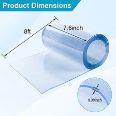 Plastic Door Strips 8’ X 7.6″, Vinyl Strip Curtain 0.08” Thickness | Smooth Plas