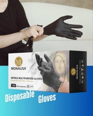 MONALISA™ Nitrile Gloves Black Industrial Powder Free 5mil 100 PCS M/L/XL