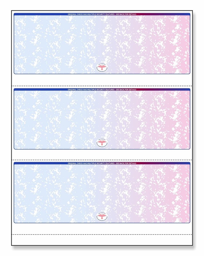 Premium Blank Check Stock – 8.5×11″, 500 Sheets, Red-Blue Prismatic